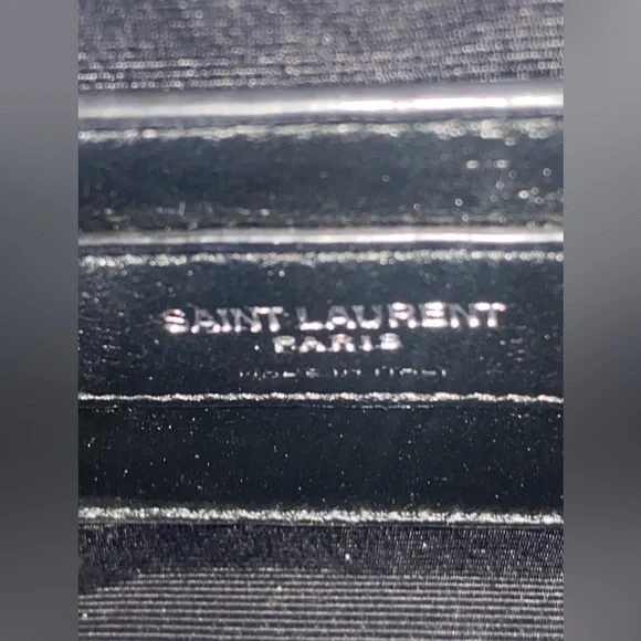 YSL Grain De Poudre Textured Mixed Matelasse Triquilt Small Monogram Satchel - Picture 2 of 16